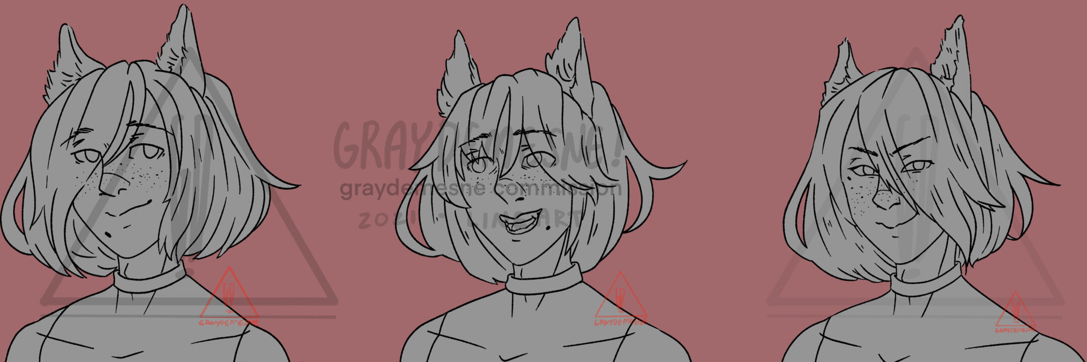 Custom line art commission, 2021. Custom line art commission, 2021.