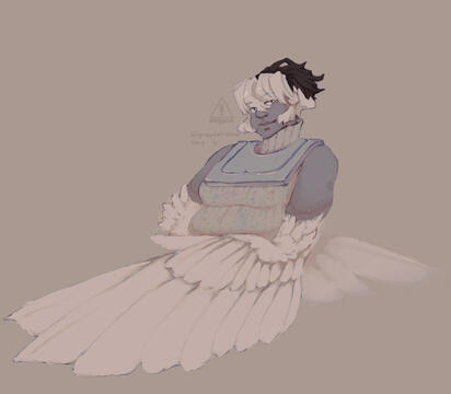 Half body illustration.